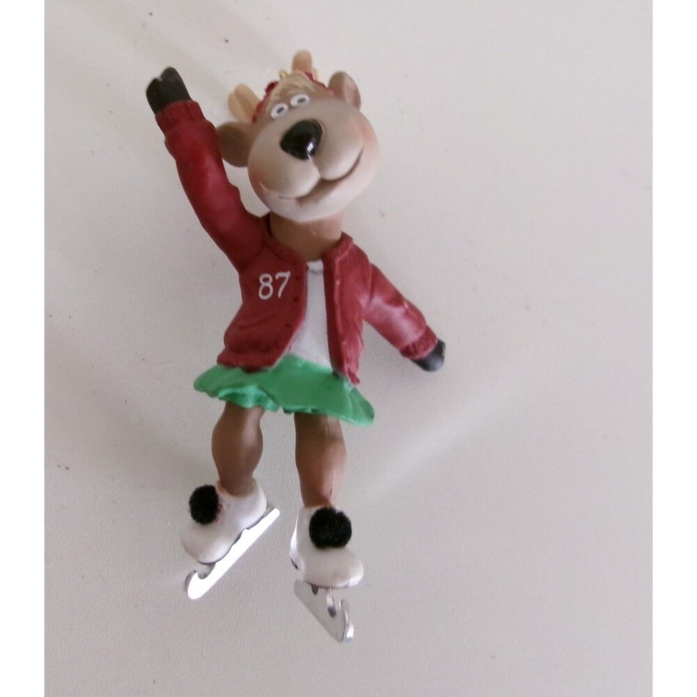 1987 Hallmark Ornament Reindeer Champs Series Dancer Ice Skating